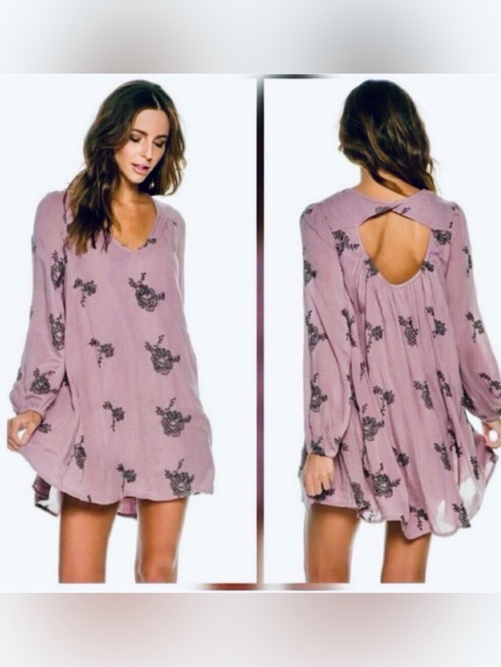 Free People Boho Sweet Tennessee Embroidered Dress Small